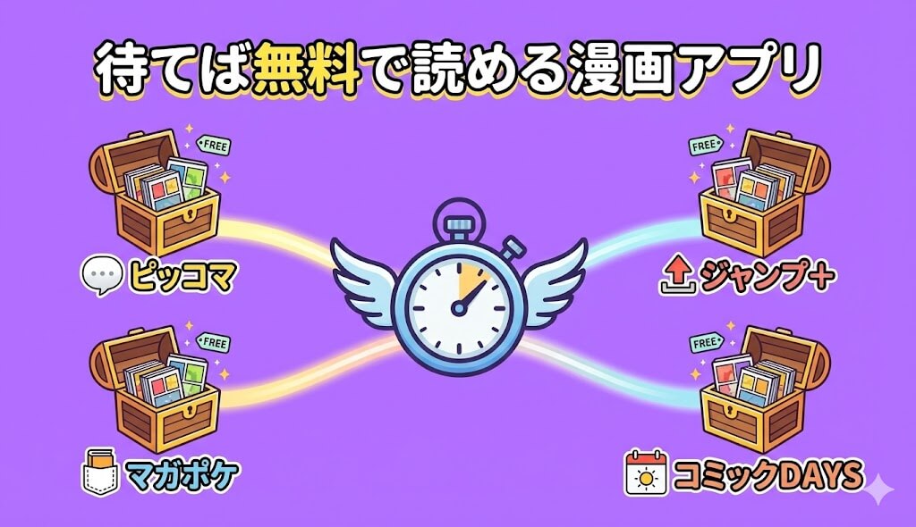 待てば無料で読める漫画アプリを比較