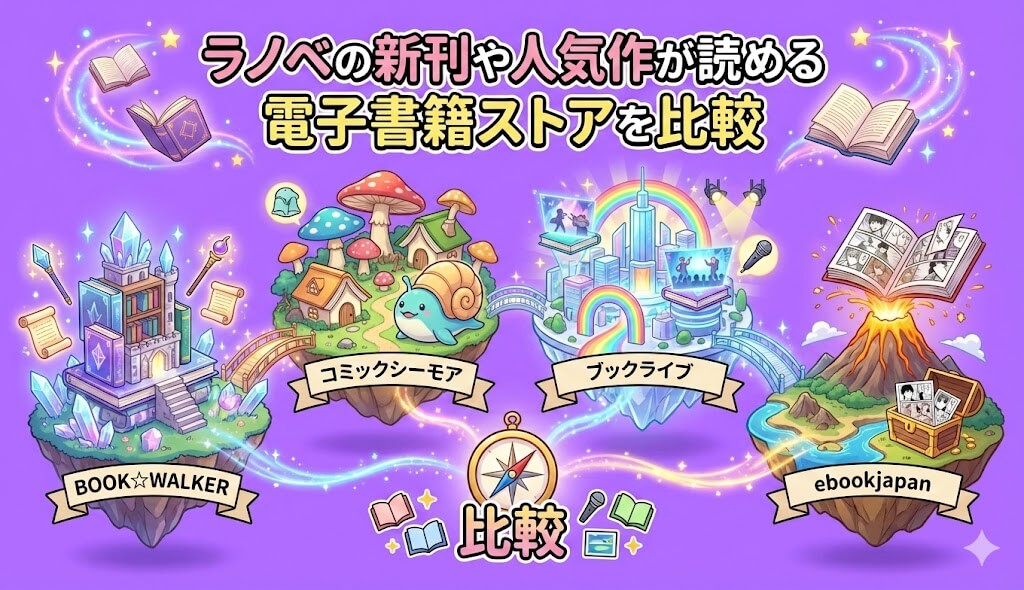 ラノベの新刊や人気作が読みたい時におすすめの電子書籍ストアを比較