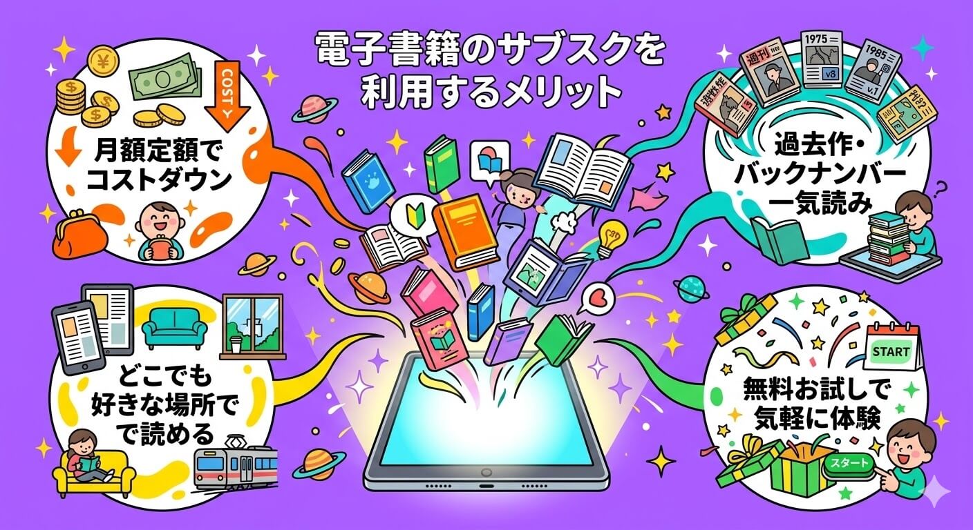 電子書籍読み放題サブスクを利用するメリット