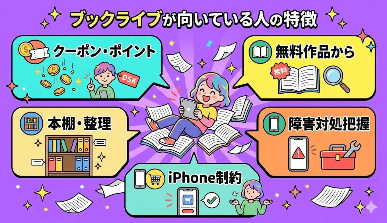 ブックライブが向いている人の特徴を解説