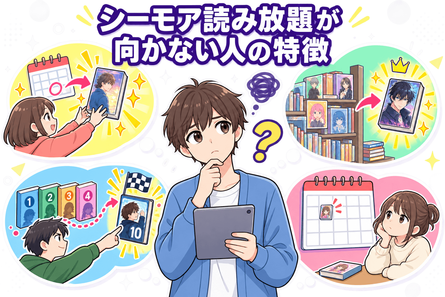 最新刊や特定作品、完結作品を重視するシーモア読み放題が向かない人