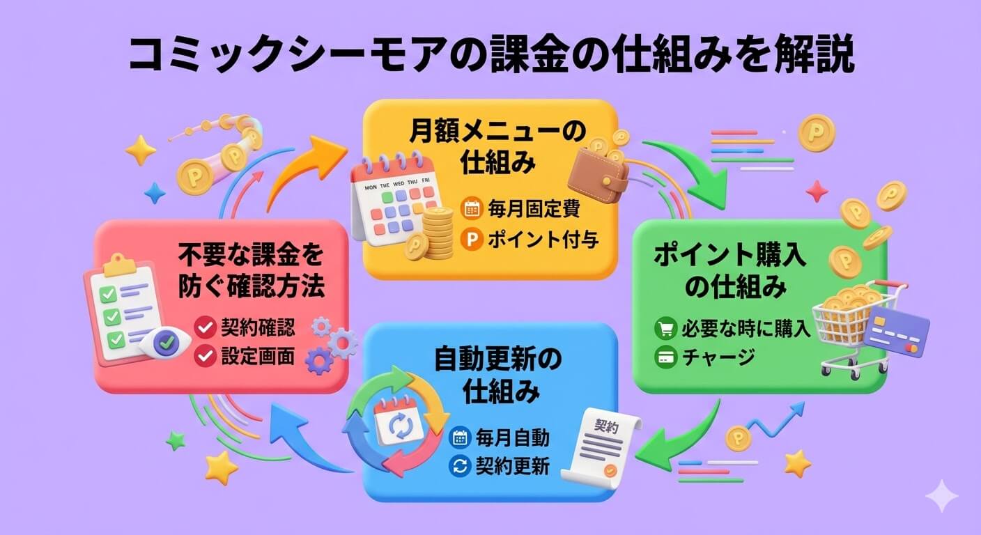 コミックシーモアで勝手に課金されることはある？課金の仕組みを解説