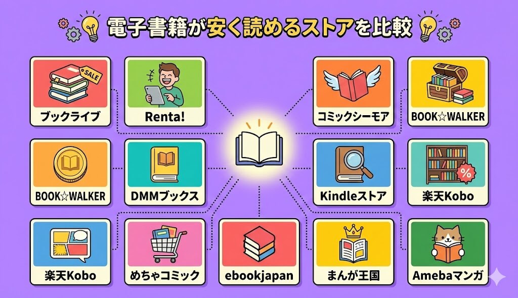 電子書籍が安く読めるストアを比較