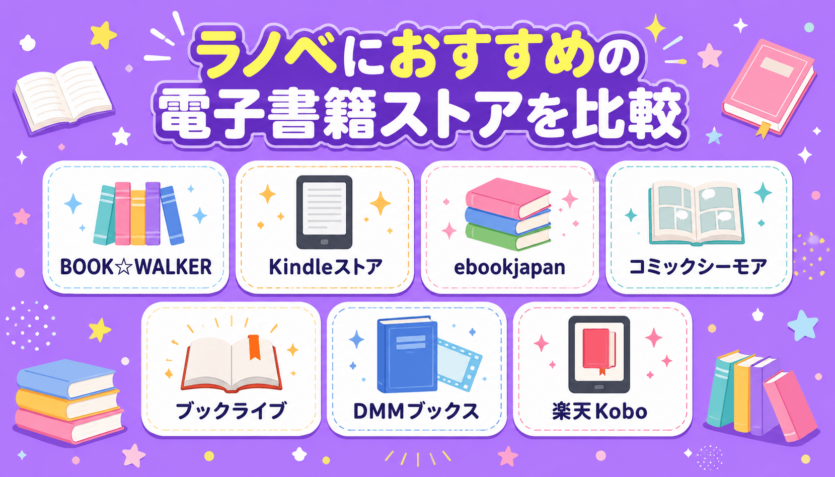 ラノベにおすすめの電子書籍ストアを比較