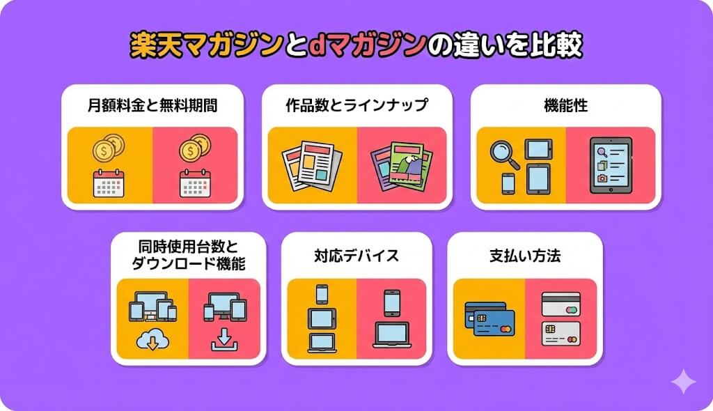 楽天マガジンとdマガジンの違いを比較