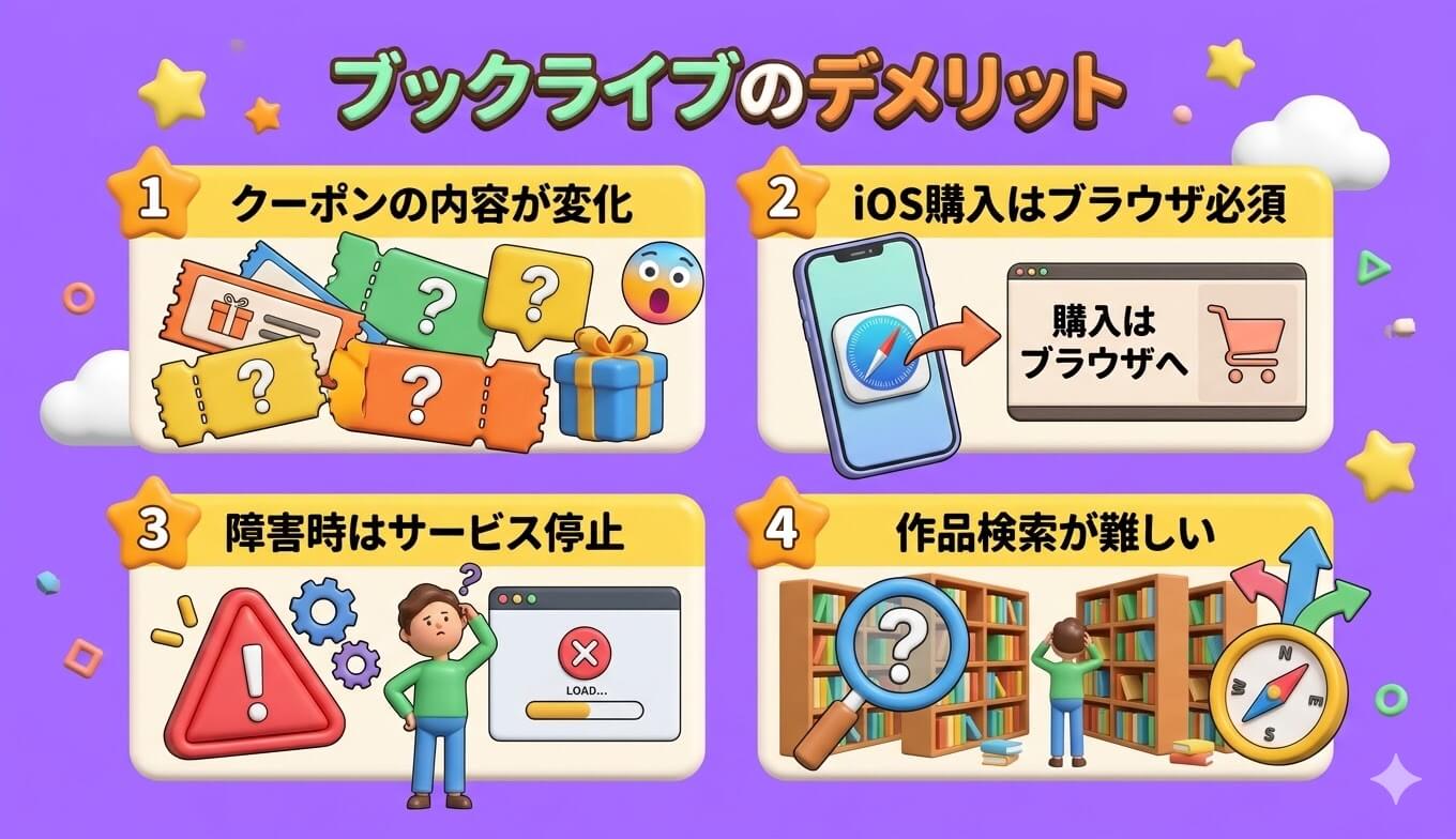 ブックライブのデメリット