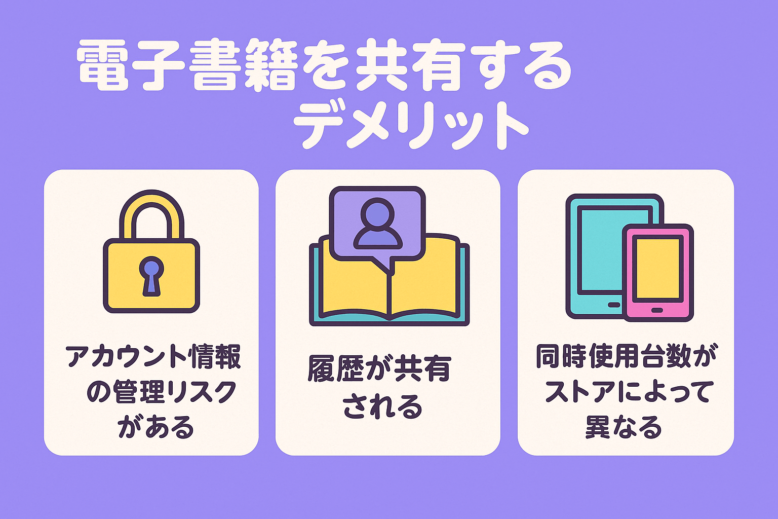 電子書籍を共有する主なデメリット