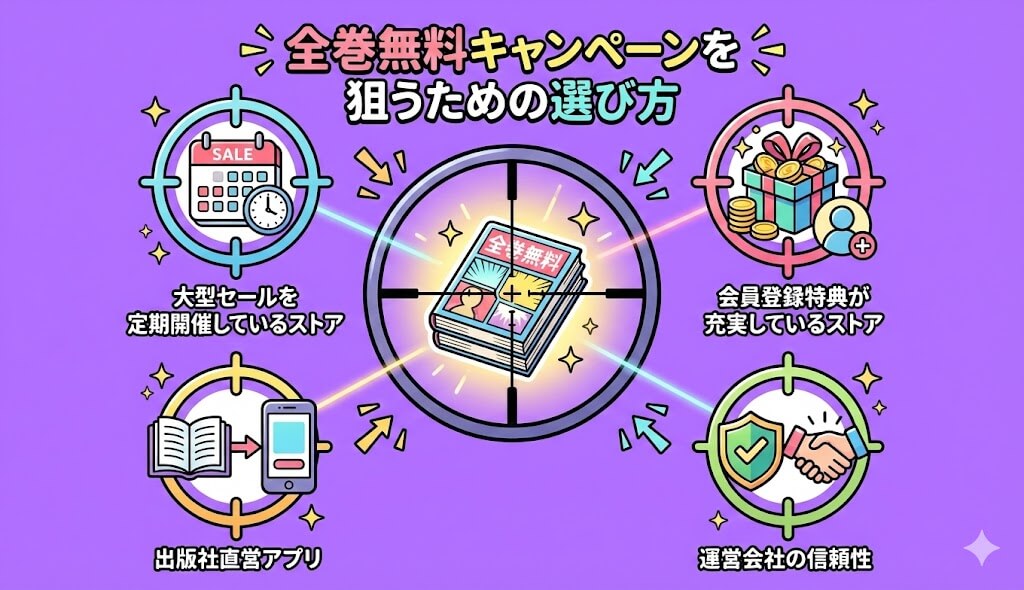 全巻無料キャンペーンを狙うための選び方