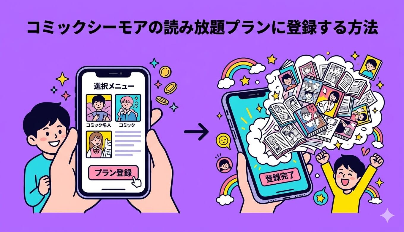 コミックシーモアの読み放題プランに登録する方法