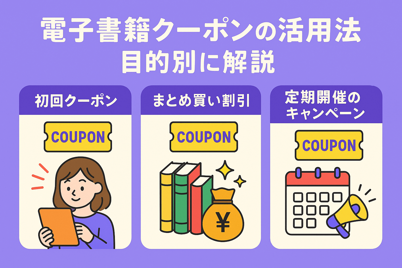 目的別に選ぶ!電子書籍クーポンのタイプと活用法その1