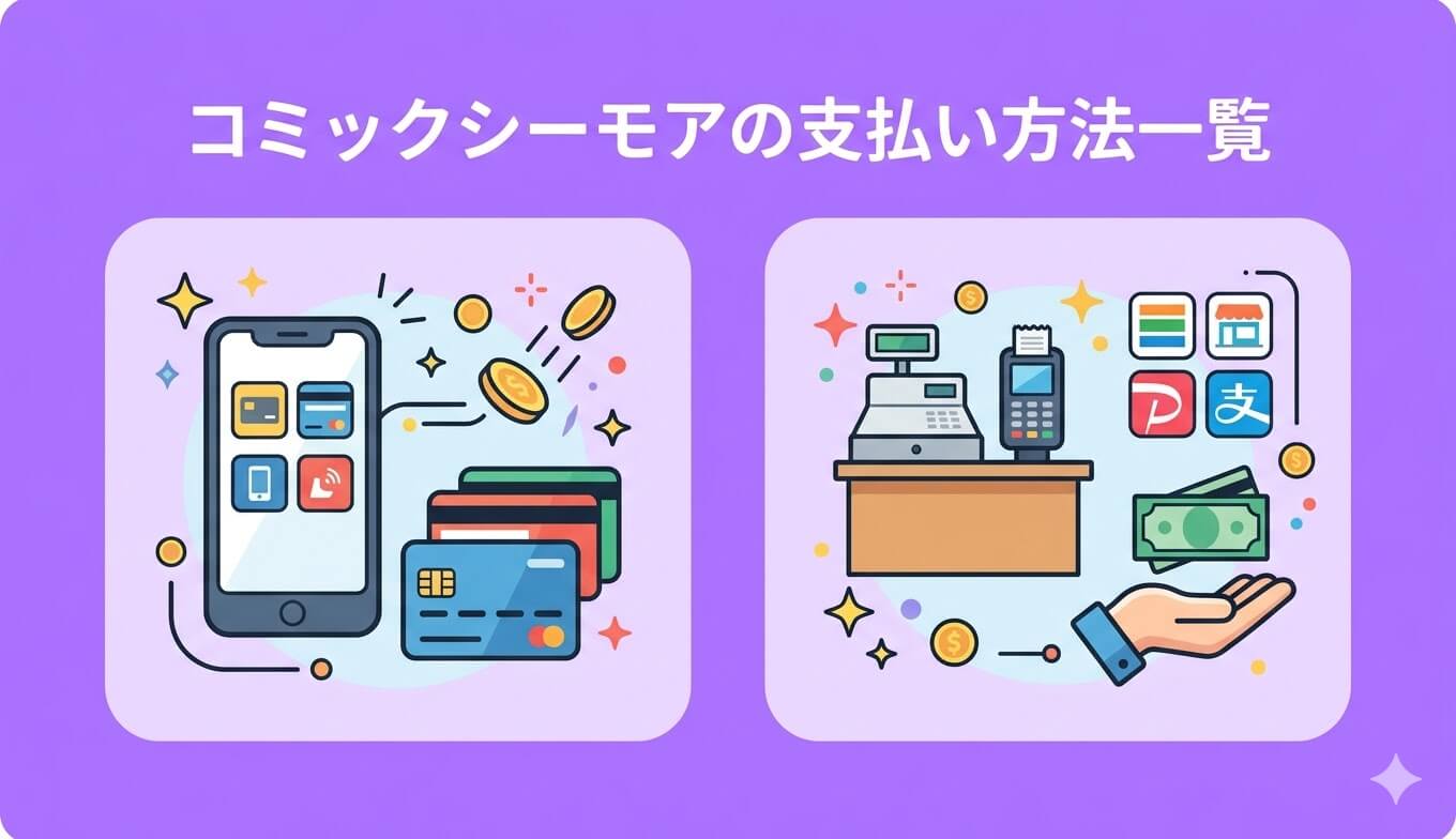 コミックシーモアの支払い方法一覧