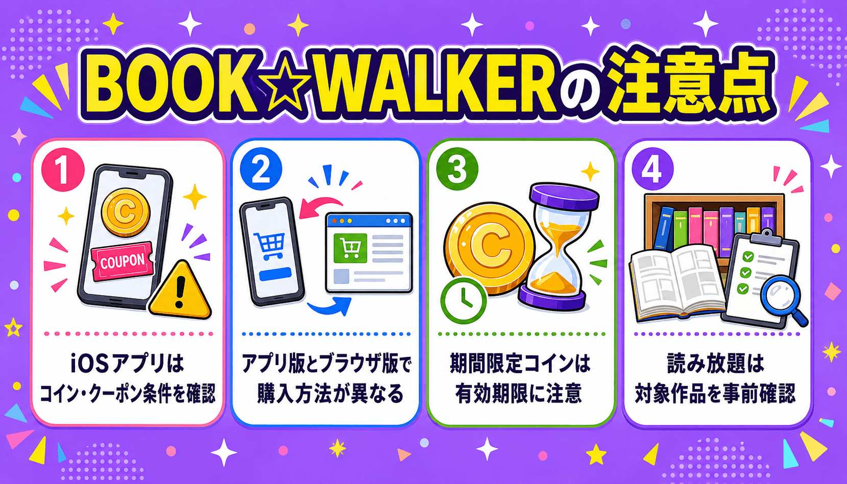 BOOK☆WALKERの注意点
