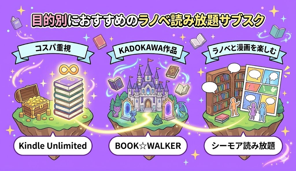 目的別におすすめのラノベ読み放題サブスクを解説