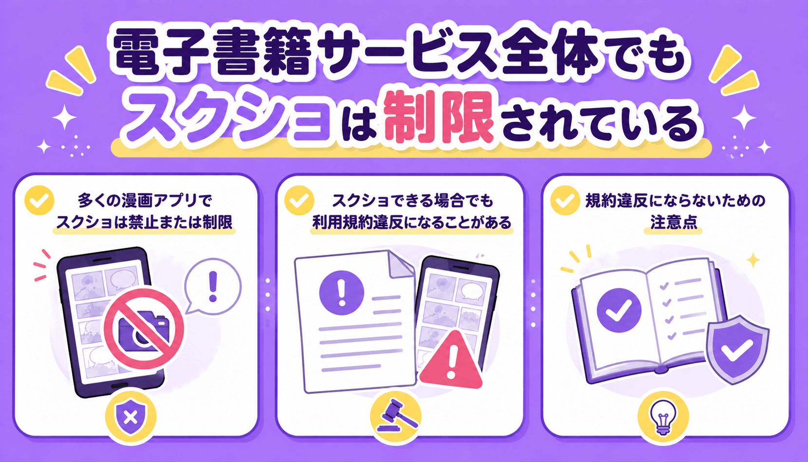 電子書籍サービス全体でもスクショは制限されている