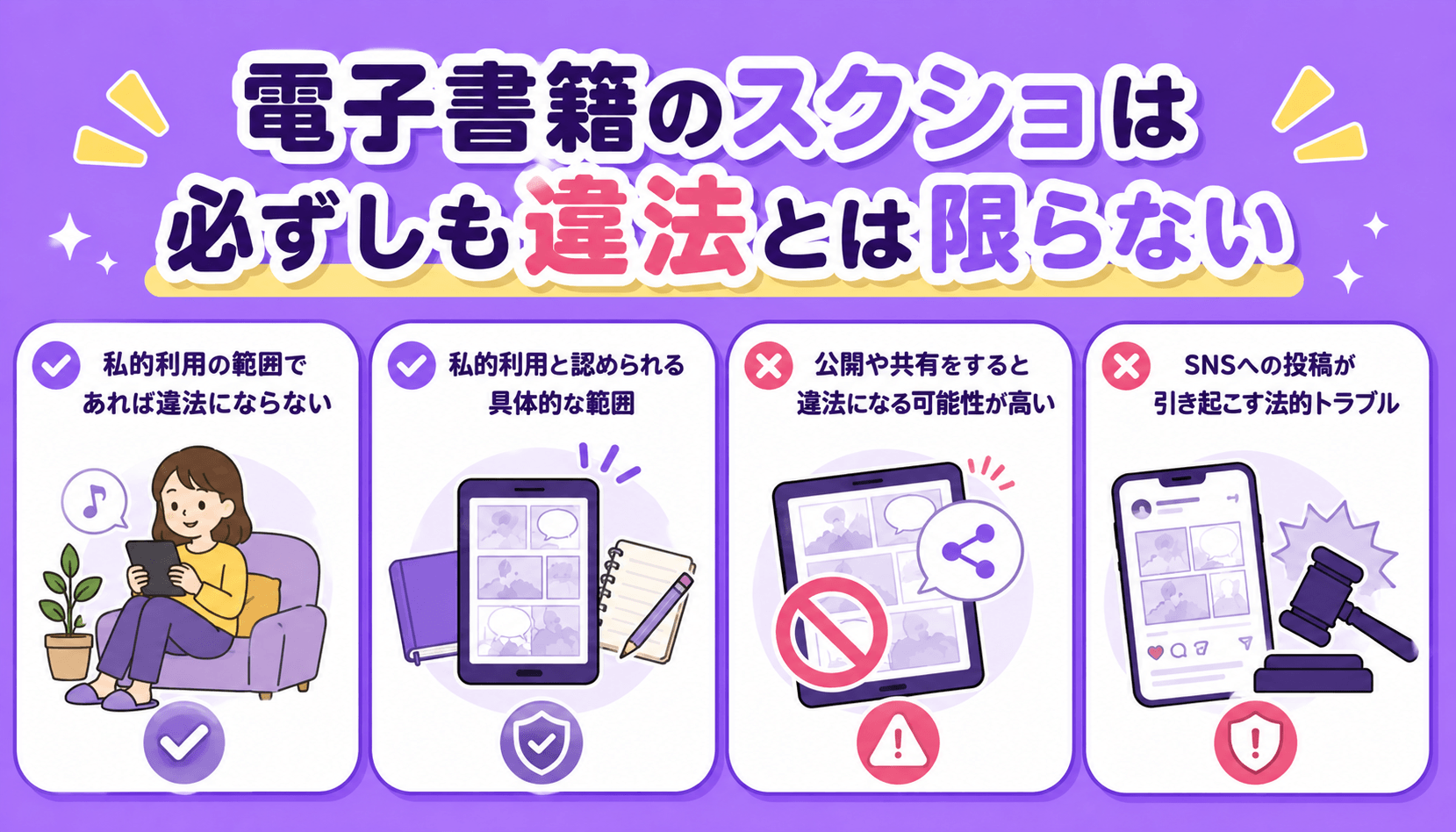 電子書籍のスクショは必ずしも違法とは限らない
