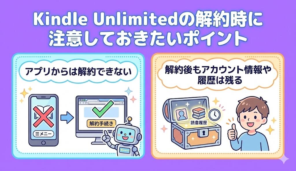 Kindle Unlimitedの解約時に注意しておきたいポイント