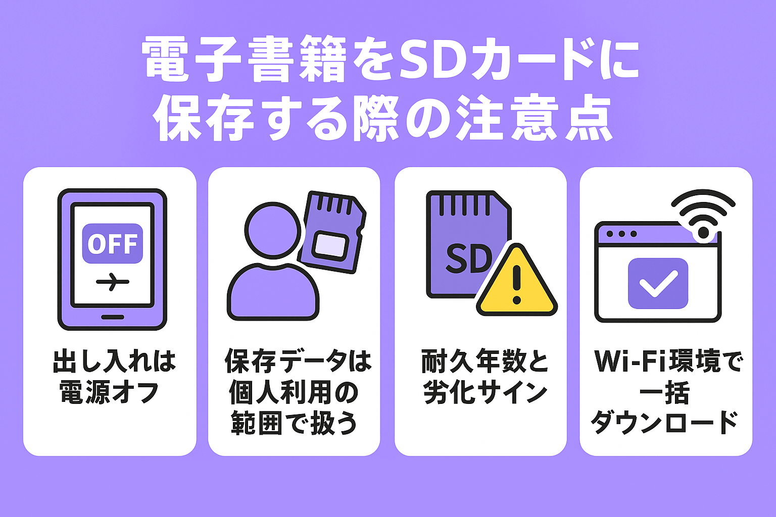 電子書籍をSDカードに保存する際の注意点