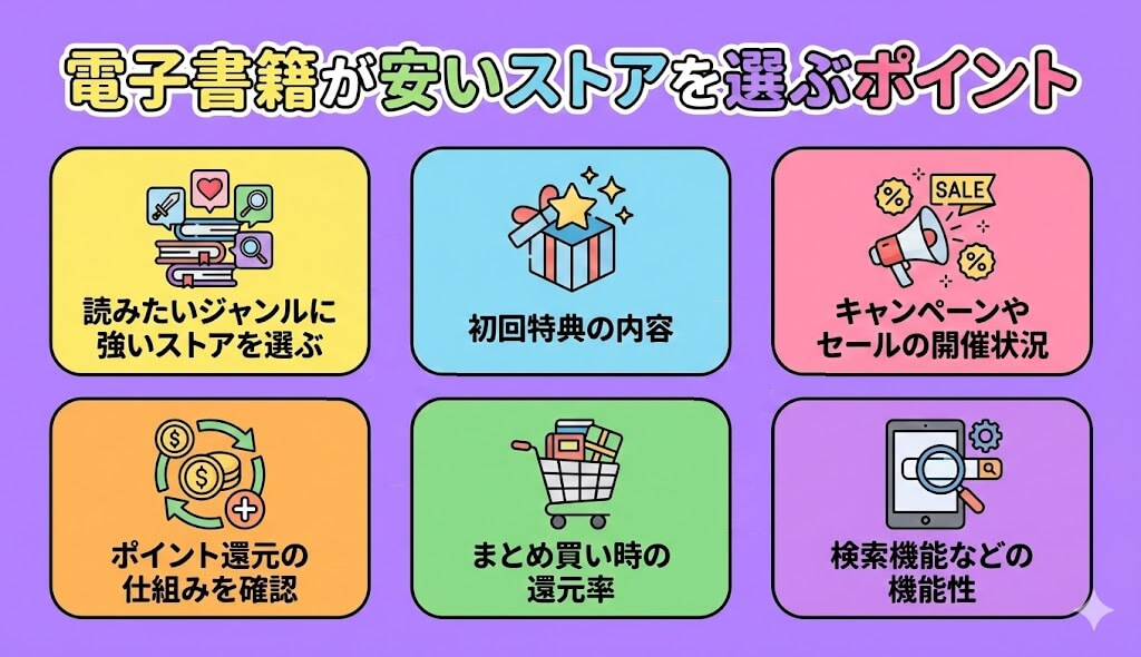 電子書籍が安いストアを選ぶポイント