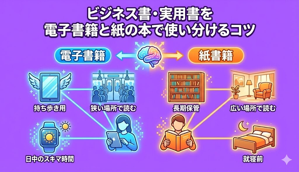 ビジネス書・実用書を電子書籍と紙の本で使い分けるコツ