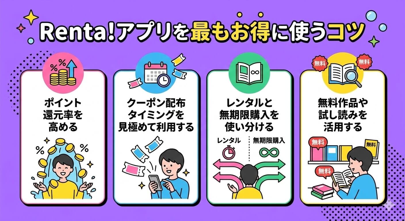Renta!アプリを最もお得に使うコツ