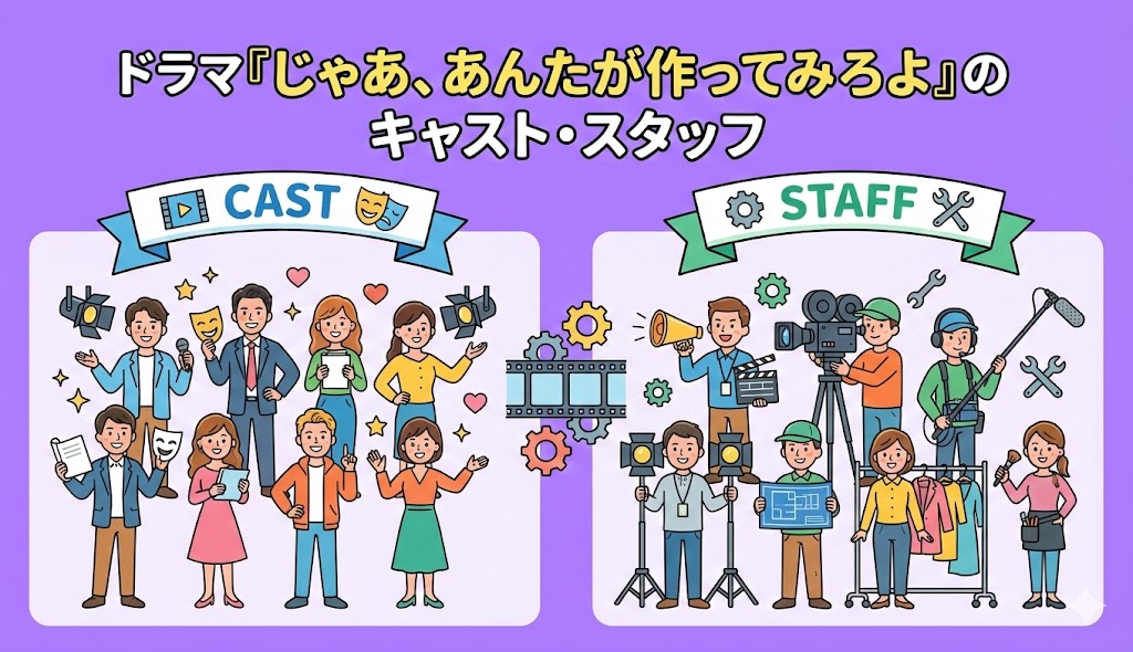 ドラマ『じゃあ、あんたが作ってみろよ』のキャスト・スタッフを紹介