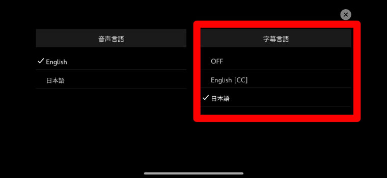 パソコン（Webブラウザ）での字幕設定方法3