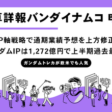 バンダイナムコ、IP軸戦略が奏功し通期予想を上方修正 ─ ガンダムIP売上は上半期1,272億円を達成 画像