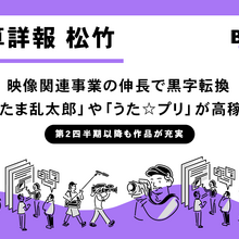 松竹、第1四半期決算は映像関連事業が牽引、純利益は黒字転換し大幅増益を達成 画像