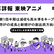 東映アニメ、第1四半期は減収も営業利益65億円の高水準を維持 海外版権事業が業績を牽引 画像