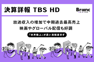 TBS HD、26年3月期中間決算で増収増益を達成、中期として過去最高売上高。「世界陸上」強し、映画も好調 画像