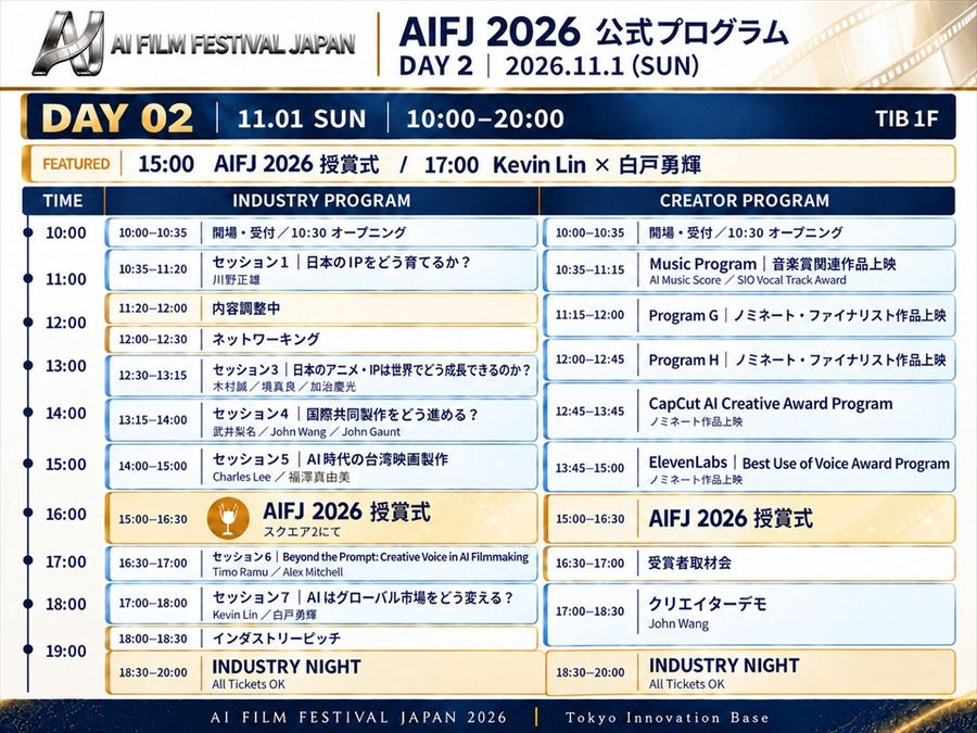 AI日本国際映画祭2026、登壇者33名に　フィル・ティペット氏や元MAPPA取締役・木村誠氏らがAI映像の表現とビジネスの可能性を議論