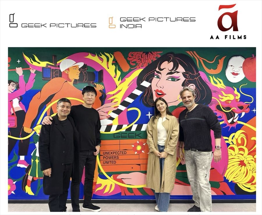 左からArjun Aggarwal（GPI）氏/小佐野 保（GEEK）氏/Moksha Modgill（GPI）氏/Anil Thadani (AA)氏