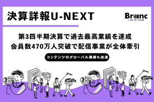 U-NEXT、2025年8月期第3四半期決算で過去最高業績を達成。映像配信事業の成長が全体を牽引 画像