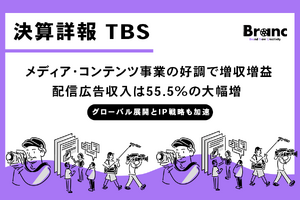 TBS、第1四半期は大幅増益 メディア・コンテンツ事業が牽引、配信広告収入55%増 画像