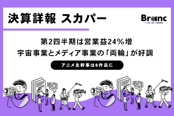 スカパーJSAT、第2四半期は営業益24%増。宇宙事業とメディア事業の「両輪」が牽引し好調維持 画像