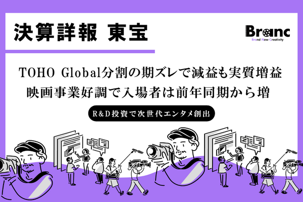 東宝決算、1Qは営業収入887億円で増収。TOHO Global分割の期ズレで減益も、IP・アニメは実質増収増益 画像