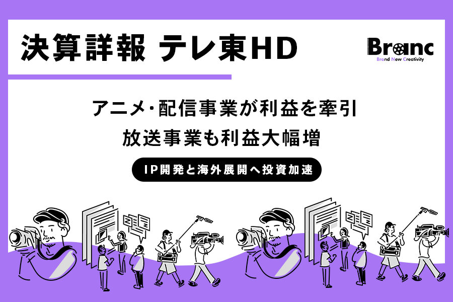 テレ東HD 3Q決算は営業利益97.8%増の114億円。配信好調と「NARUTO」ゲームの海外展開などで過去最高益を更新