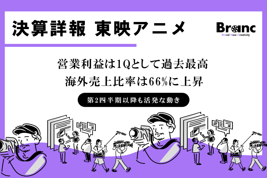 東映アニメーション 2027年3月期第1四半期決算。営業利益は1Qとして過去最高。海外売上比率はさらに上昇