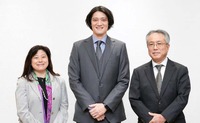 左から、テレビ東京 取締役IP事業局長 長友香織氏、 Q-nine 代表取締役社長 春田康行氏、 テレビ東京 代表取締役社長 吉次弘志氏