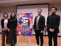 あいち・なごや・インターナショナル・フィルム・フェスティバルに登壇したお2人。左から、大西美枝氏、松本紀子氏、伊部智信氏、富張周一郎氏