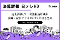 日テレHD、2026年度第1四半期は純利益53.2%増の226億円。W杯放送で営業減益も、株売却益とKANAMEL効果で最終増益