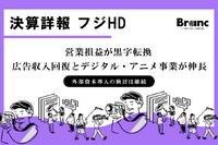 フジ・メディアHD、2027年3月期第1四半期は営業損益が黒字転換。フジテレビの広告収入回復とデジタル・アニメ事業の伸長が寄与
