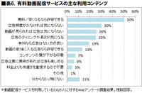 表6.有料動画配信サービスの主なコンテンツ